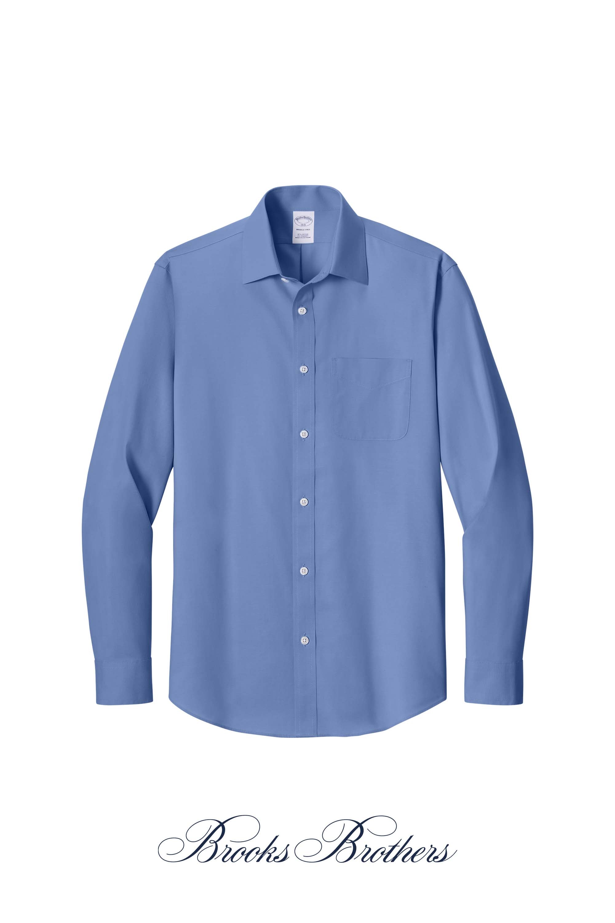 Brooks Brothers® Wrinkle-Free Stretch Pinpoint Spread Collar Shirt