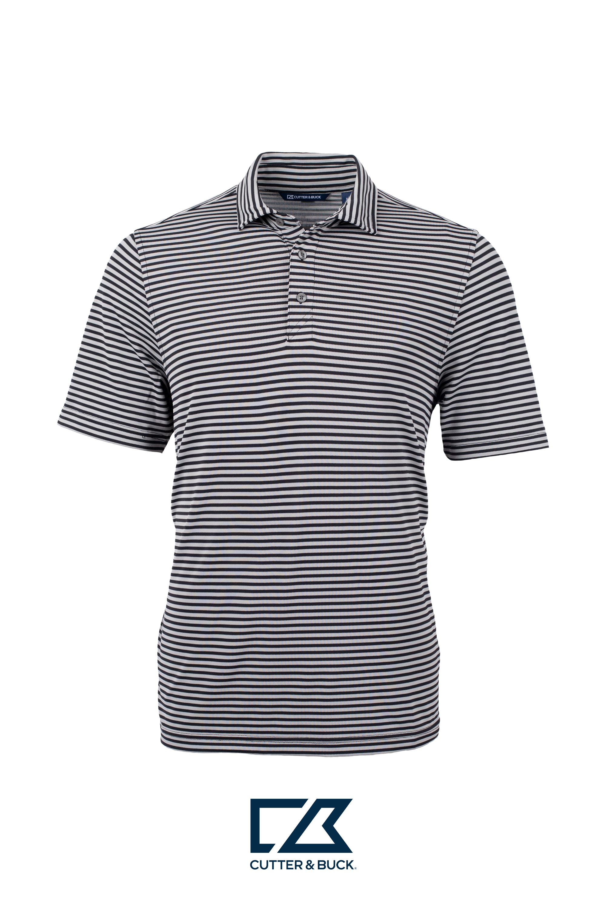Cutter & Buck Virtue Recycled Stripe Featherlight Pique Mens Polo