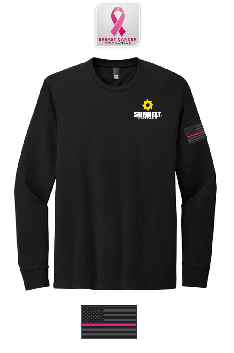 Perfect Blend® CVC Long Sleeve Tee Breast Cancer Awareness