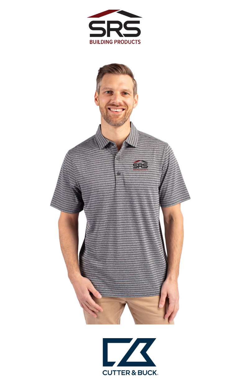 Cutter & Buck Forge Recycled Heather Stripe Four-Way Stretch Mens Polo
