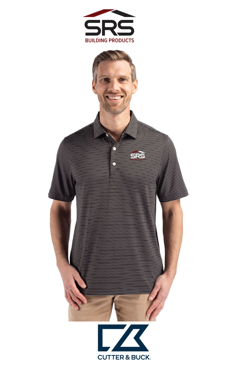 Cutter & Buck Forge Recycled Fine Line Stripe Four-Way Stretch Mens Polo