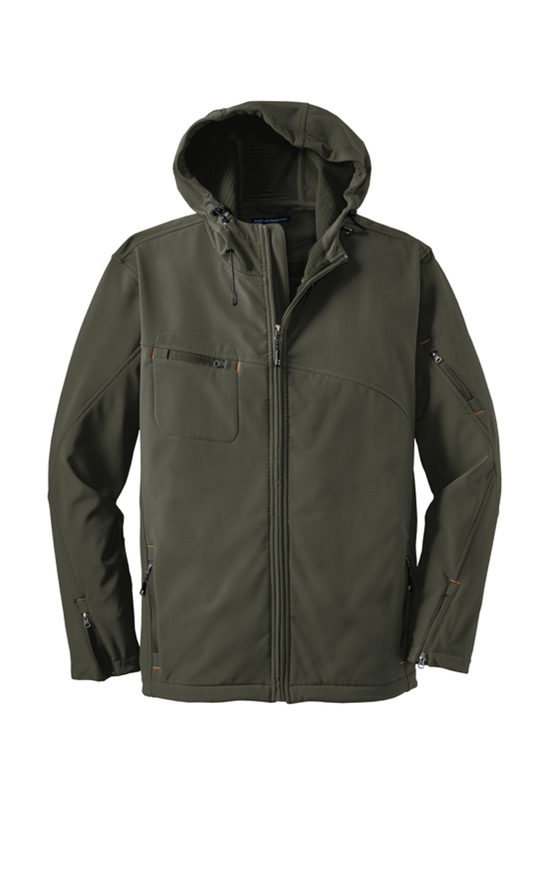 Port Authority® Textured Hooded Soft Shell Jacket
